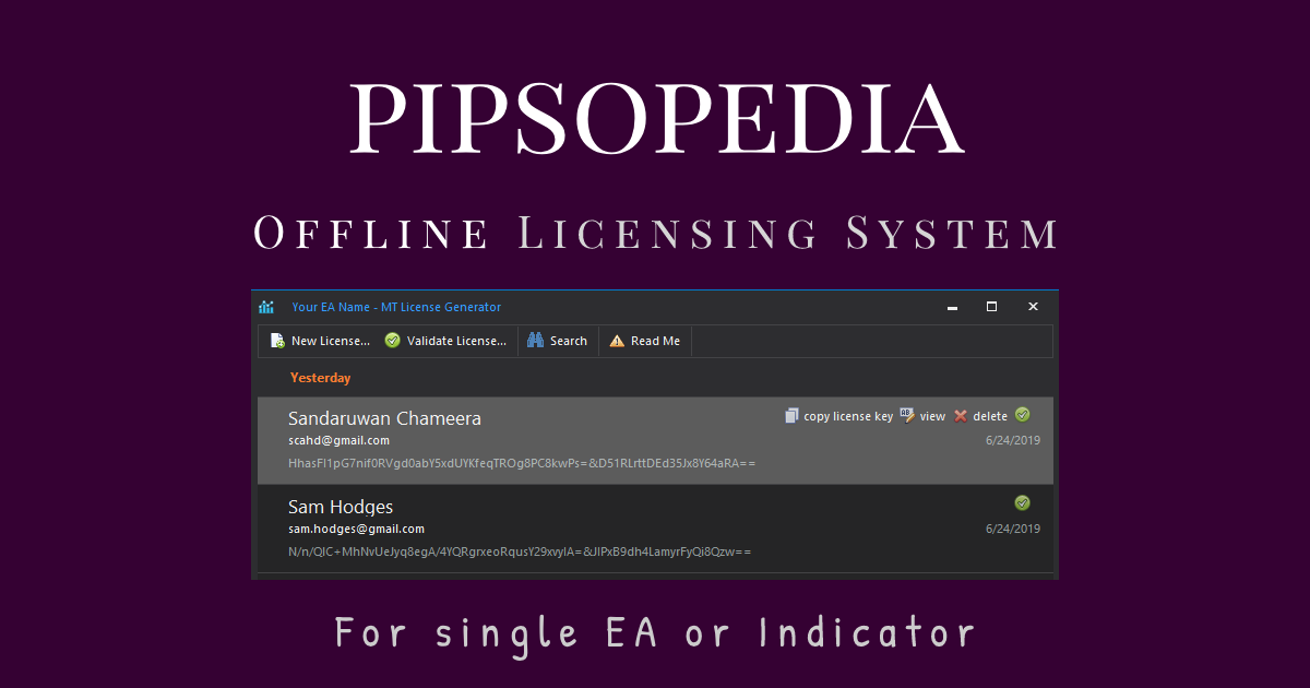 Pipsopedia Offline Licensing System